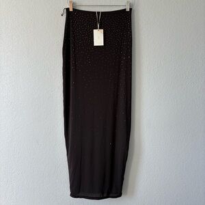 NEW Skims X Swarovski Black Sparkle Jelly Sheer Intimates Tube Skirt